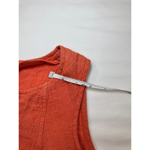 Q’neel Textured Sleeveless Blouse Orange Women's 4 EU 34 Lagenlook Rustic Barn - Picture 6 of 10